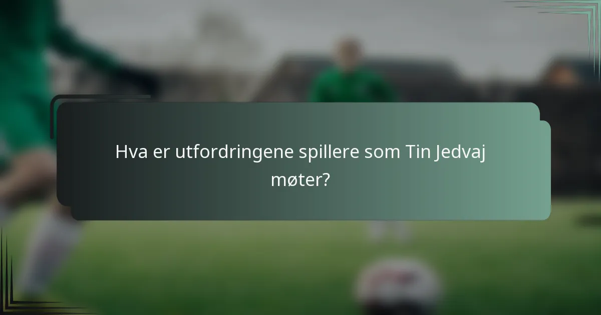 Hva er utfordringene spillere som Tin Jedvaj møter?
