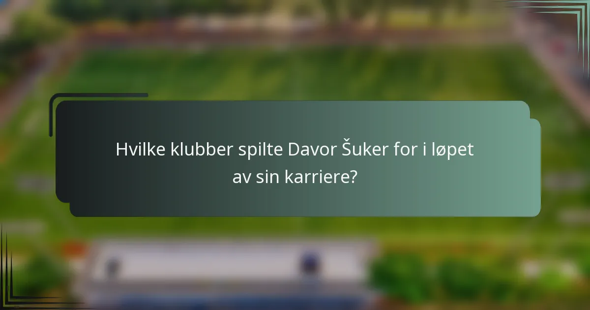 Hvilke klubber spilte Davor Šuker for i løpet av sin karriere?