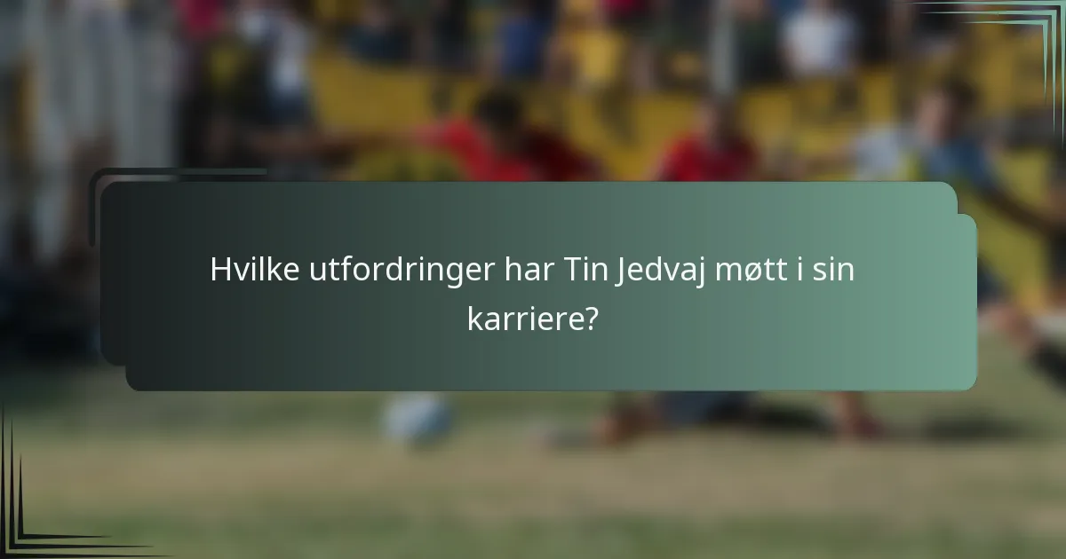 Hvilke utfordringer har Tin Jedvaj møtt i sin karriere?